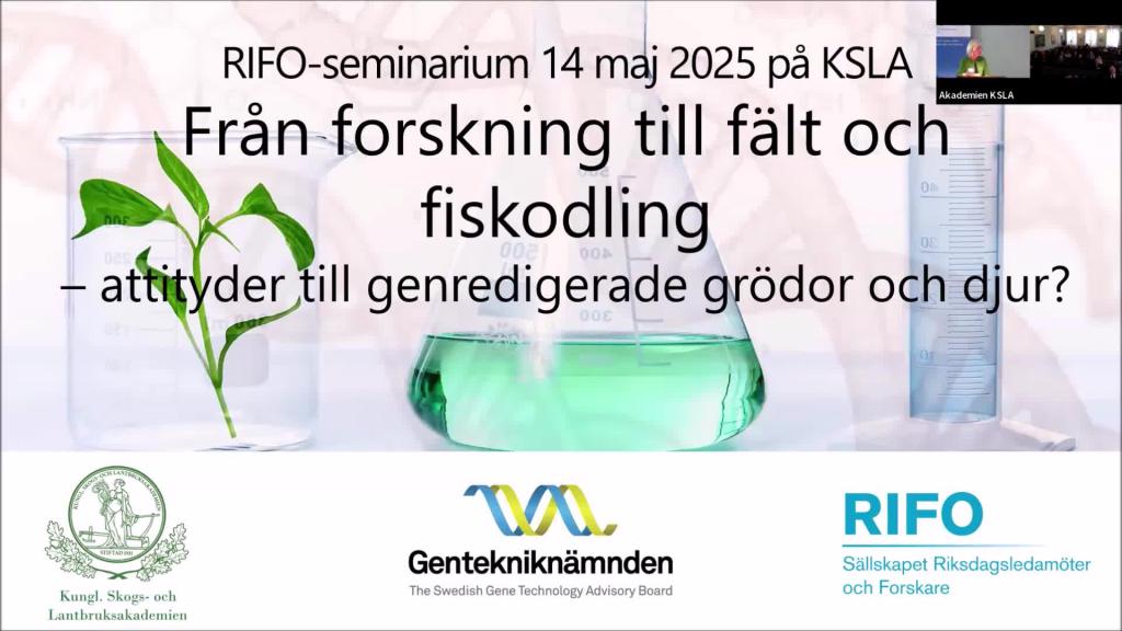 attityder till genredigerade grödor och djur - RIFO 14 maj 2025