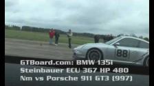BMW 135i Steinbauer vs Porsche 911 GT3 997: GTBoardcom