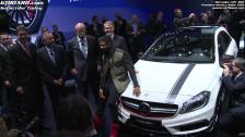 Mercedes A45 AMG premiere at Geneva Salon 2013 with Usher
