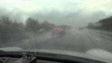 [4k]Rain between Paris and Barcelona, Gumball 3000 Aventador and SLS AMG