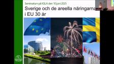 Sverige och de areella näringarna i EU 30 år 10 juni 2025