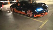 Startup Bugatti Veyron Grand Sport Vitesse in garage in Helsingborg, Sweden