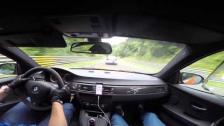 BMW M3 GTS VS BMW M5 F10 Ring Taxi Nürburgring Nordschleife with external mic + Harrys Laptimer