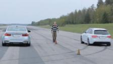 Standing start BMW M3 F80 vs Audi RS4 Avant to top speed limiter