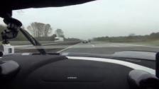Koenigsegg Agera R driving in German Autbahn unlimited in speed