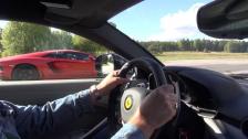 Uncut: Ferrari F12Berlinetta vs Lamborghini LP700-4 Aventador race 1 from the Ferrari