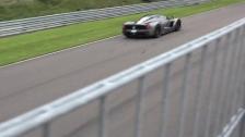 [4k] Grey LaFerrari LALALA flyby at Knutstorp track at Autoropa Track Days 2014