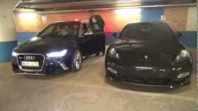 Foglights on the Audi RS6 increases its smile and it looks great next to Porsche Panamera Turbo S