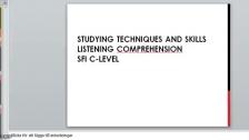 Techniques and skills listening comprehension