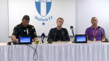 Presskonferensen efter den avbrutna matchen MFF-DIF 2011