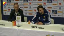 Presskonferensen efter derbyt mot Hammarby
