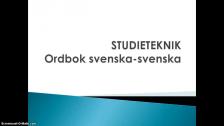 Studieteknik: ordbok svenska/svenska - inläst på spanska